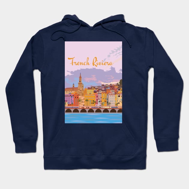 The French Riviera Travel Poster Hoodie by jenblove